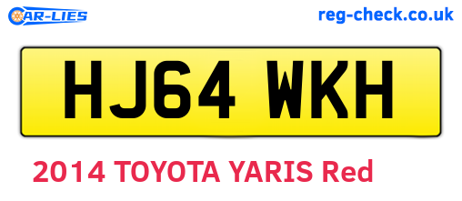 HJ64WKH are the vehicle registration plates.