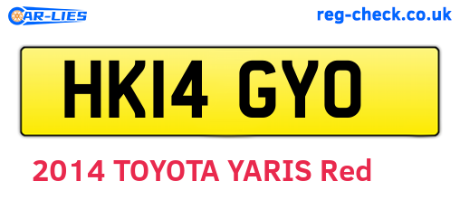 HK14GYO are the vehicle registration plates.
