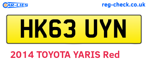 HK63UYN are the vehicle registration plates.