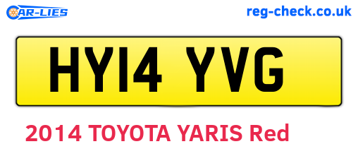 HY14YVG are the vehicle registration plates.