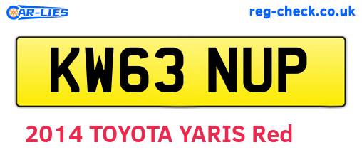 KW63NUP are the vehicle registration plates.