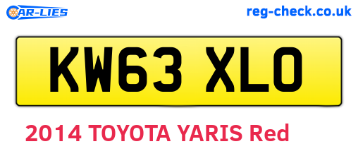 KW63XLO are the vehicle registration plates.