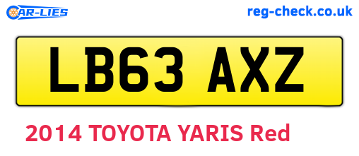 LB63AXZ are the vehicle registration plates.