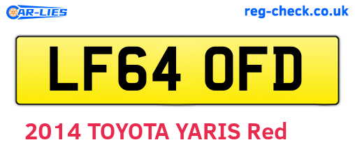 LF64OFD are the vehicle registration plates.