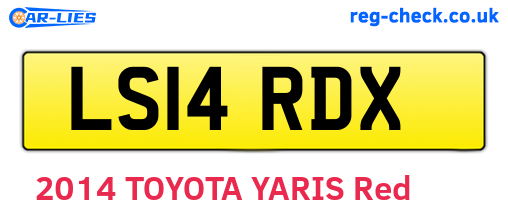 LS14RDX are the vehicle registration plates.