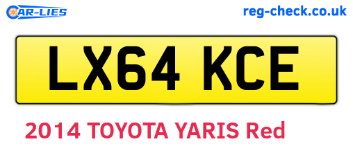 LX64KCE are the vehicle registration plates.