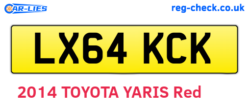 LX64KCK are the vehicle registration plates.