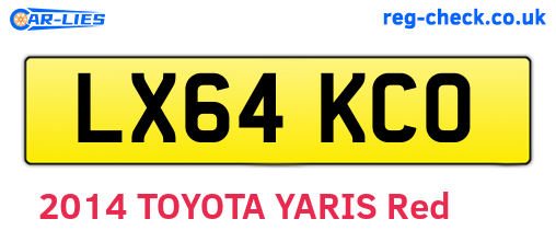 LX64KCO are the vehicle registration plates.