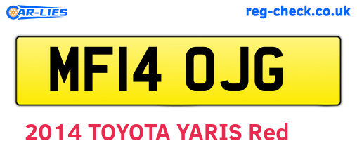 MF14OJG are the vehicle registration plates.