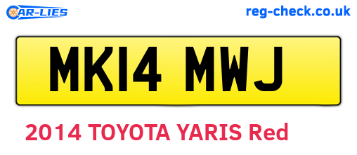 MK14MWJ are the vehicle registration plates.