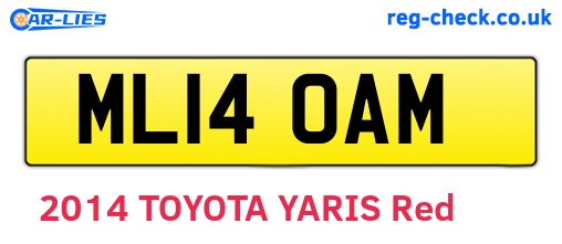 ML14OAM are the vehicle registration plates.