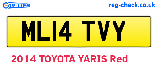 ML14TVY are the vehicle registration plates.