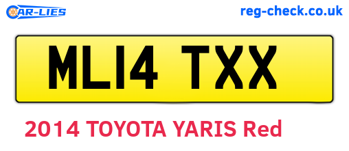 ML14TXX are the vehicle registration plates.