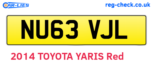 NU63VJL are the vehicle registration plates.