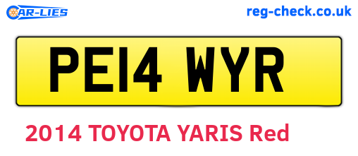 PE14WYR are the vehicle registration plates.