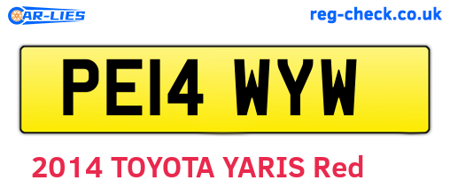 PE14WYW are the vehicle registration plates.