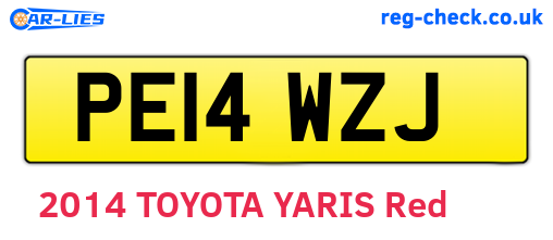 PE14WZJ are the vehicle registration plates.
