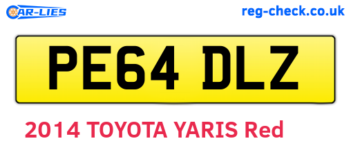 PE64DLZ are the vehicle registration plates.