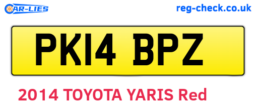 PK14BPZ are the vehicle registration plates.