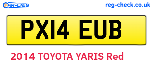 PX14EUB are the vehicle registration plates.