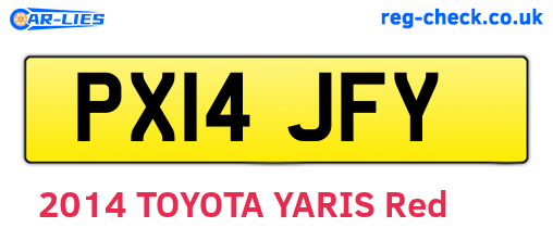 PX14JFY are the vehicle registration plates.