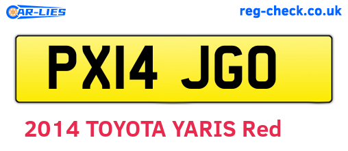 PX14JGO are the vehicle registration plates.