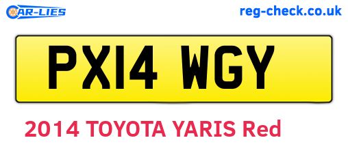 PX14WGY are the vehicle registration plates.