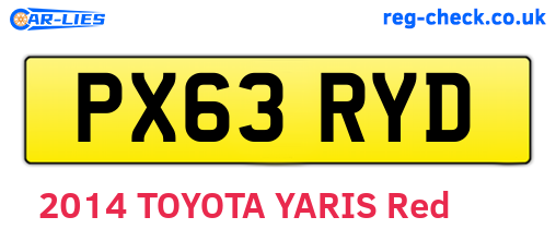 PX63RYD are the vehicle registration plates.