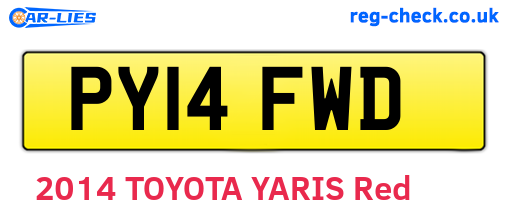 PY14FWD are the vehicle registration plates.