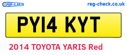 PY14KYT are the vehicle registration plates.