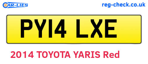 PY14LXE are the vehicle registration plates.