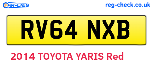 RV64NXB are the vehicle registration plates.