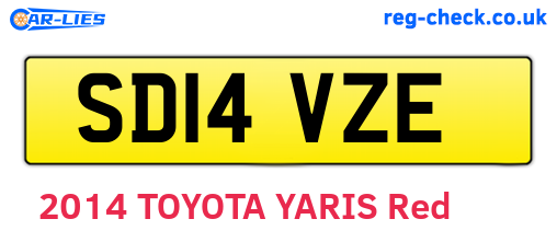 SD14VZE are the vehicle registration plates.