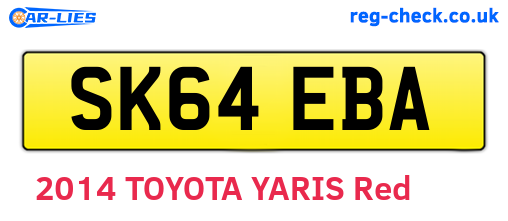 SK64EBA are the vehicle registration plates.