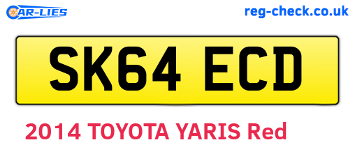 SK64ECD are the vehicle registration plates.