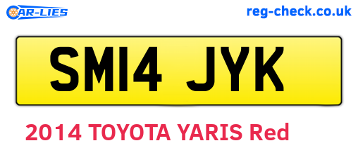 SM14JYK are the vehicle registration plates.