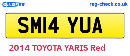 SM14YUA are the vehicle registration plates.