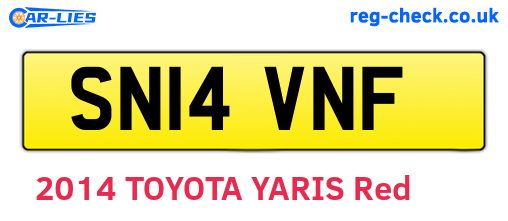 SN14VNF are the vehicle registration plates.