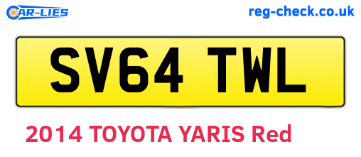 SV64TWL are the vehicle registration plates.