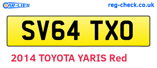 SV64TXO are the vehicle registration plates.