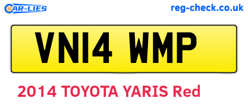 VN14WMP are the vehicle registration plates.