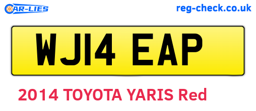 WJ14EAP are the vehicle registration plates.