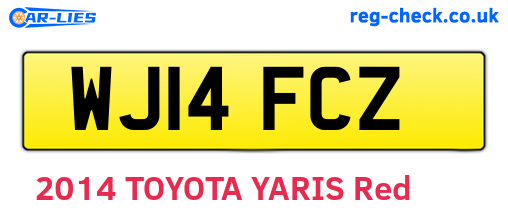 WJ14FCZ are the vehicle registration plates.