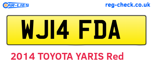 WJ14FDA are the vehicle registration plates.