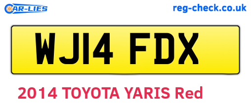 WJ14FDX are the vehicle registration plates.