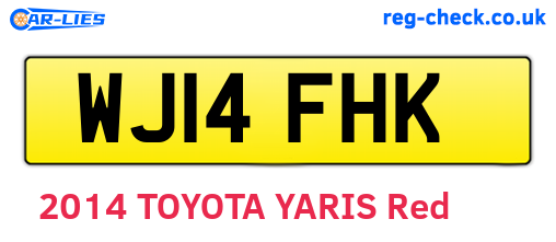 WJ14FHK are the vehicle registration plates.