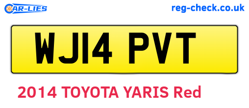 WJ14PVT are the vehicle registration plates.