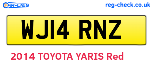 WJ14RNZ are the vehicle registration plates.