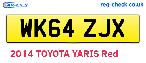 WK64ZJX are the vehicle registration plates.