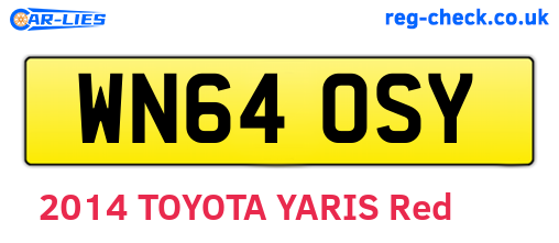 WN64OSY are the vehicle registration plates.